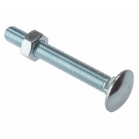 Carriage Bolts with Hex Nuts Zinc Plated M8